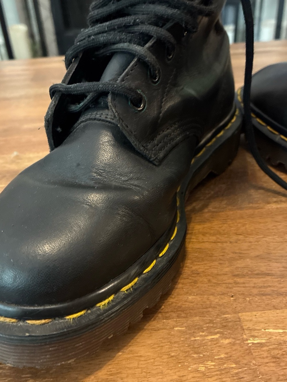 Vtg 1990s Dr. Martens 1460 Made in England Black Smooth Leather Boots UK 4 US 6 - Picture 6 of 16